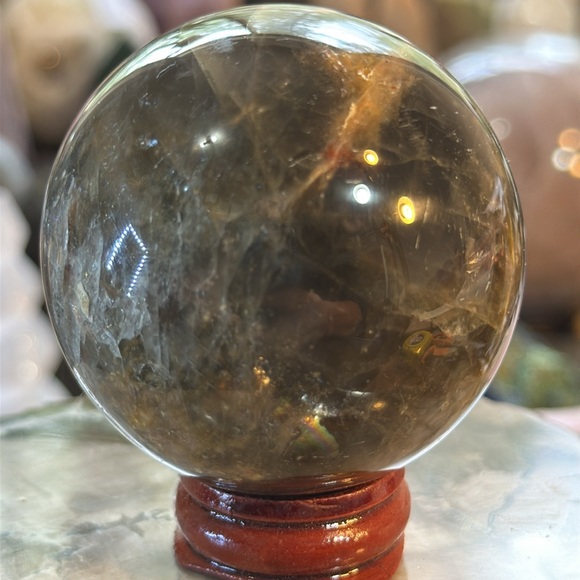 Moonstone Crystal Sphere With Silver Flash! - Picture 5 of 6